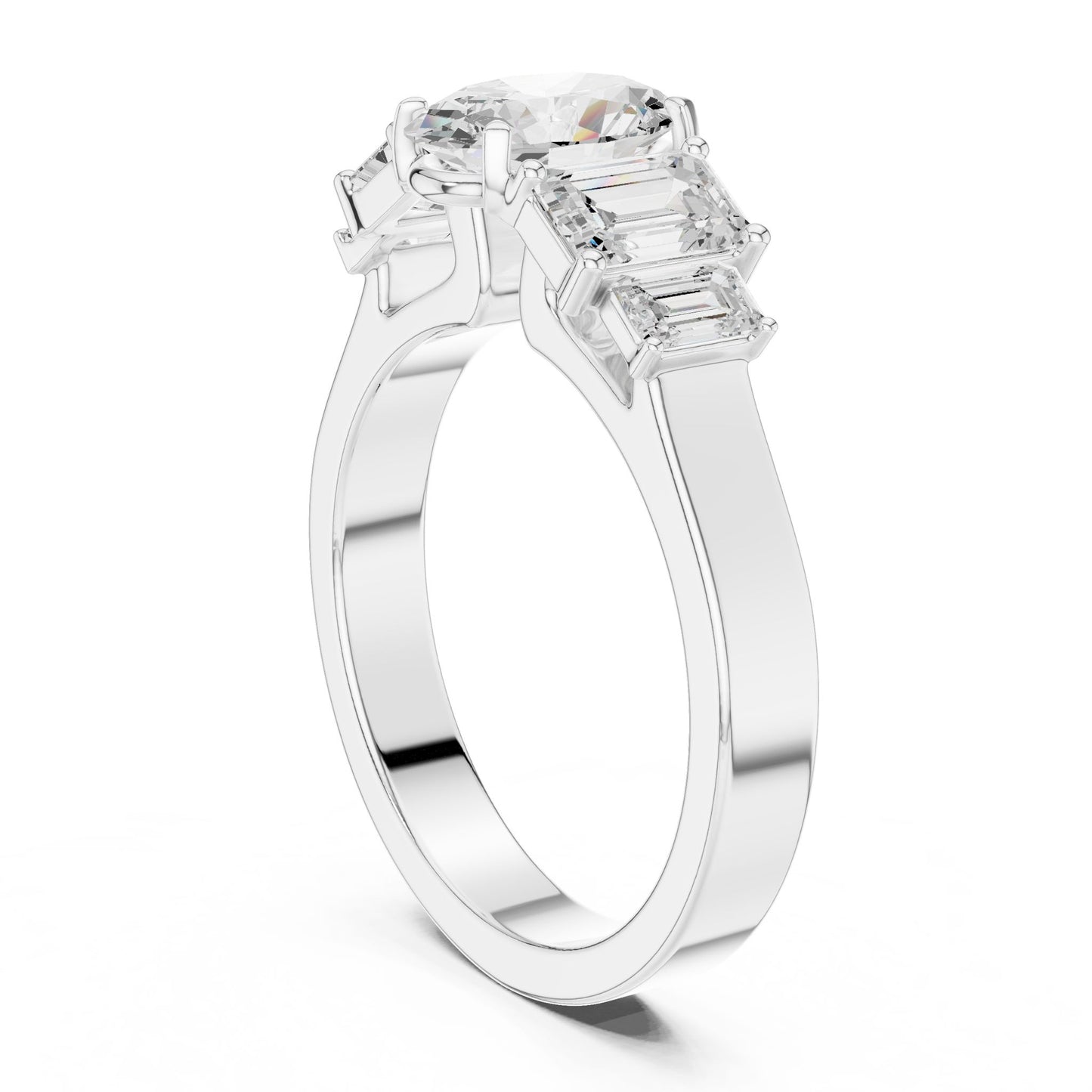 Oval Lab Grown Diamond Three-Stone Engagement Ring