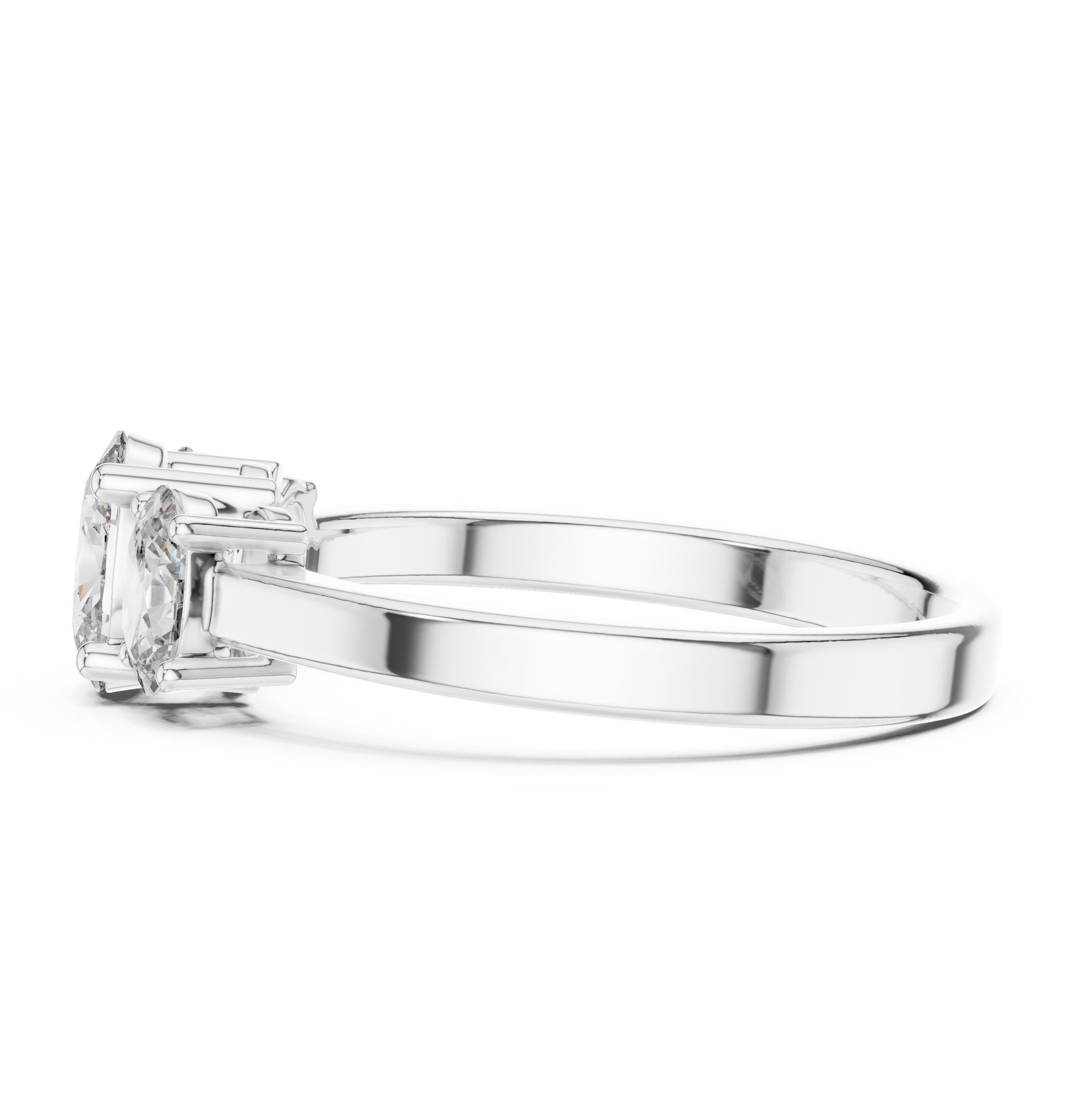 Oval Lab Grown Diamond Three-Stone Engagement Ring