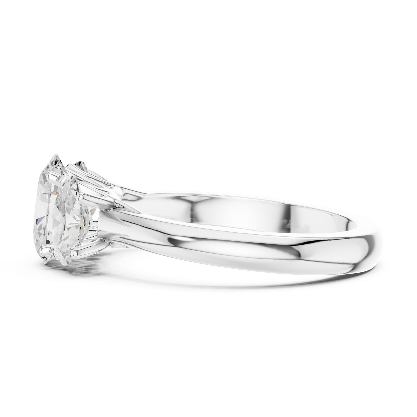 Oval Lab Grown Diamond Three-Stone Engagement Ring