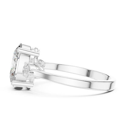 Oval Lab Grown Diamond Three-Stone Engagement Ring