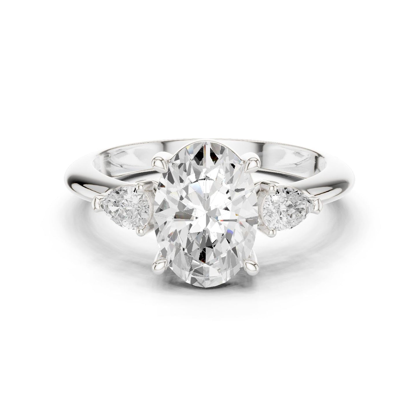 Oval Lab Grown Diamond Three-Stone Engagement Ring