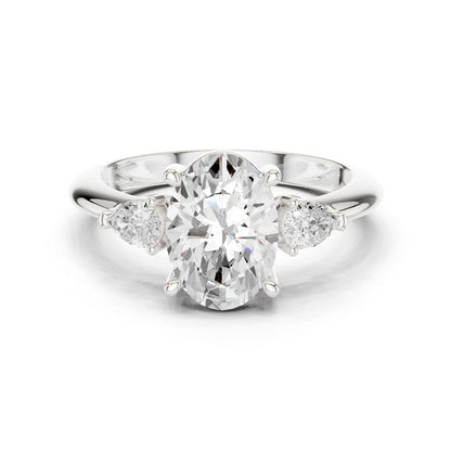 Oval Lab Grown Diamond Three-Stone Engagement Ring
