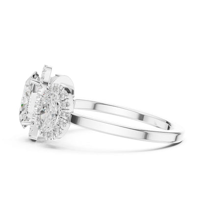 Oval Lab Grown Diamond Three-Stone Engagement Ring