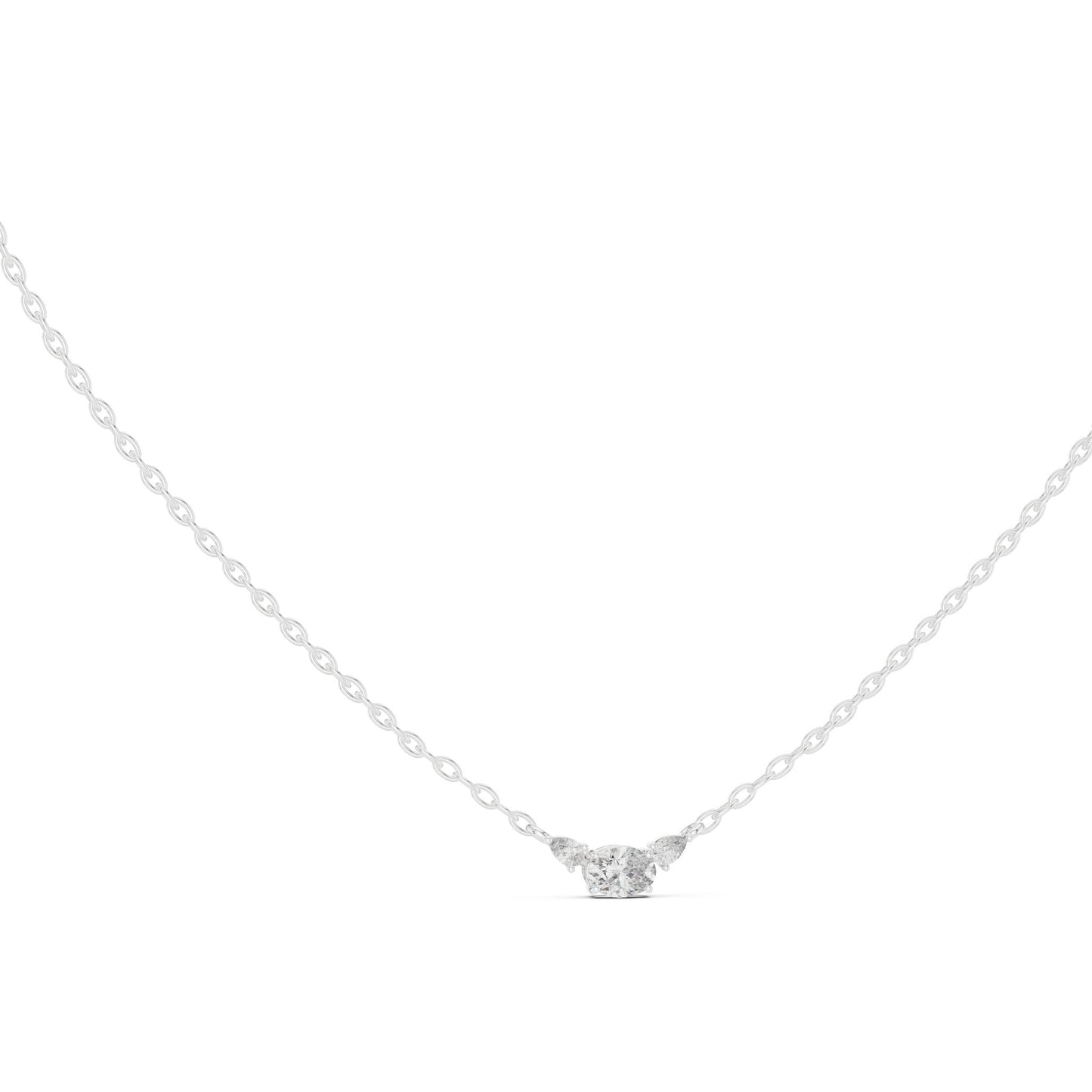 Oval Lab Grown Diamond Three-Stone Pendant