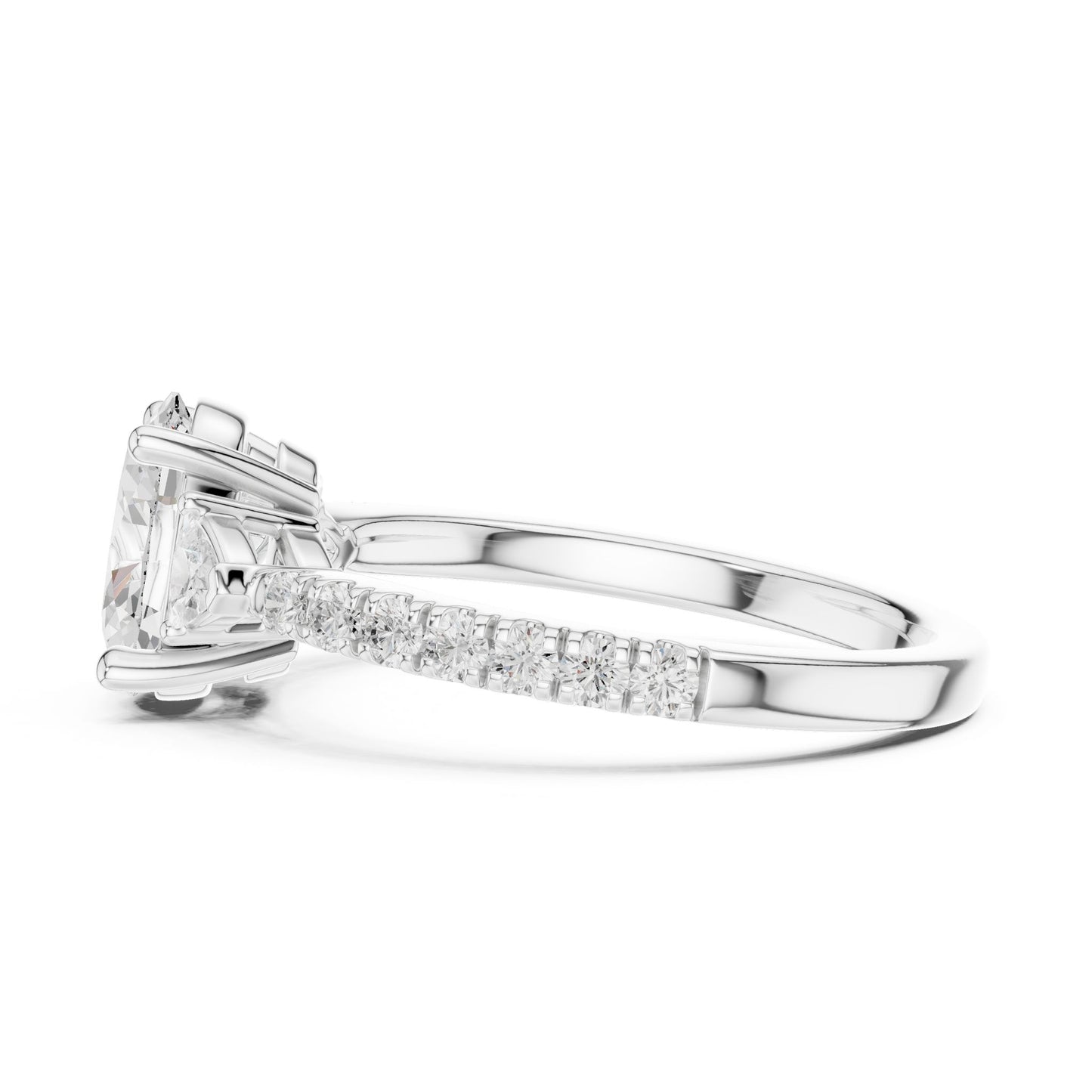 Oval Lab Grown Diamond Three-Stone Engagement Ring