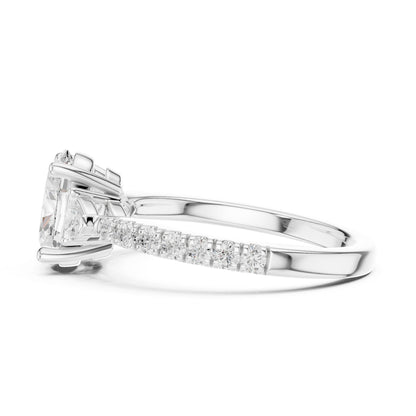 Oval Lab Grown Diamond Three-Stone Engagement Ring