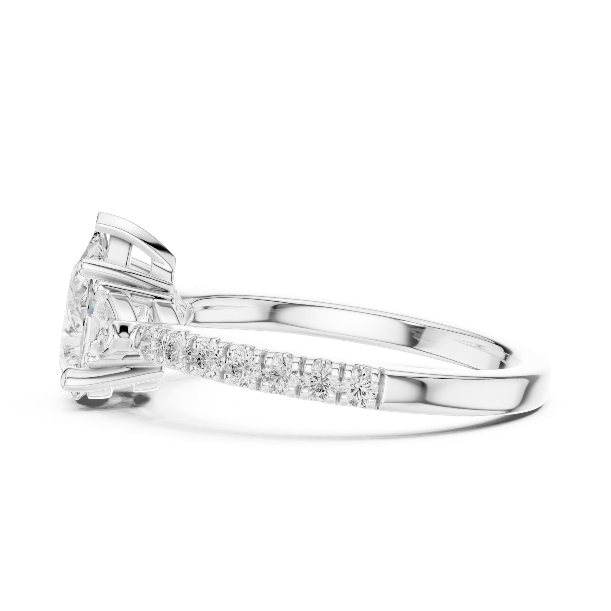 Oval Lab Grown Diamond Three-Stone Engagement Ring