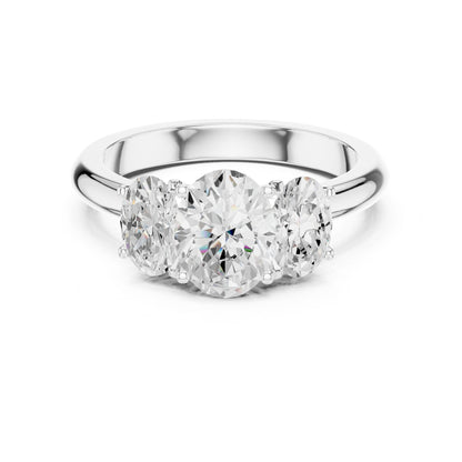 Oval Lab Grown Diamond Three-Stone Engagement Ring
