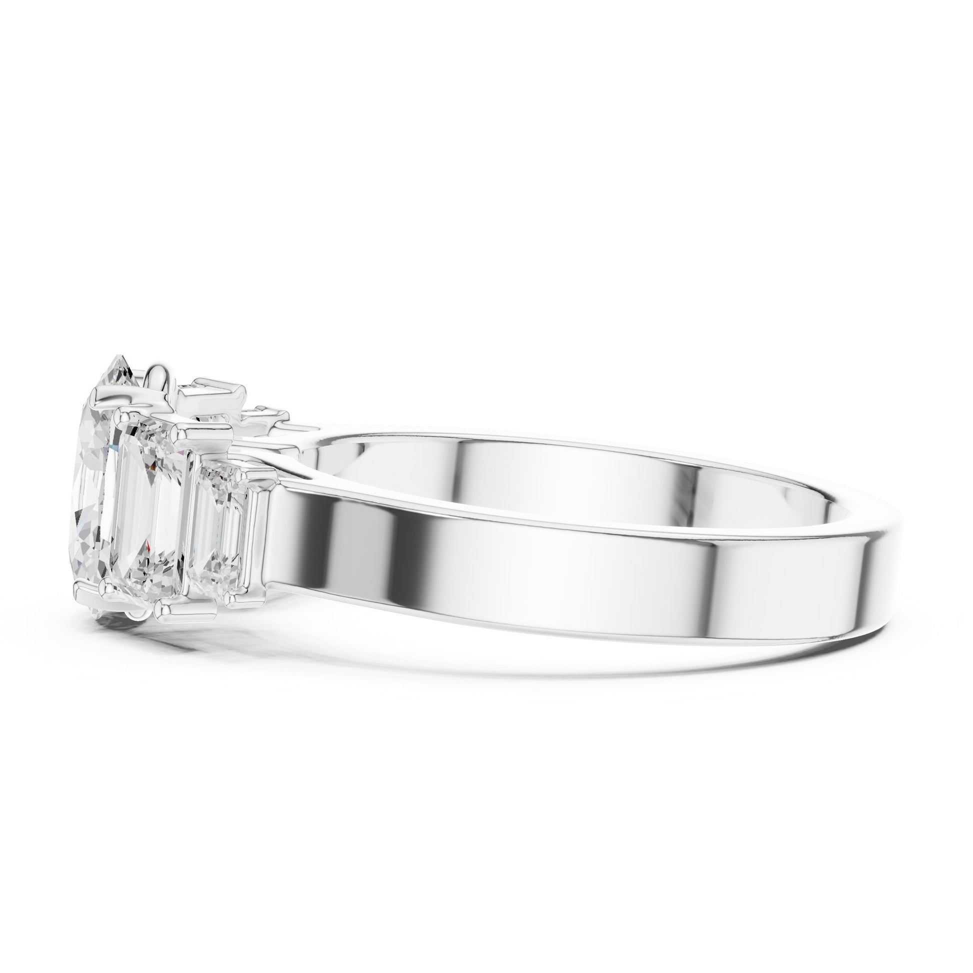 Oval Lab Grown Diamond Three-Stone Engagement Ring