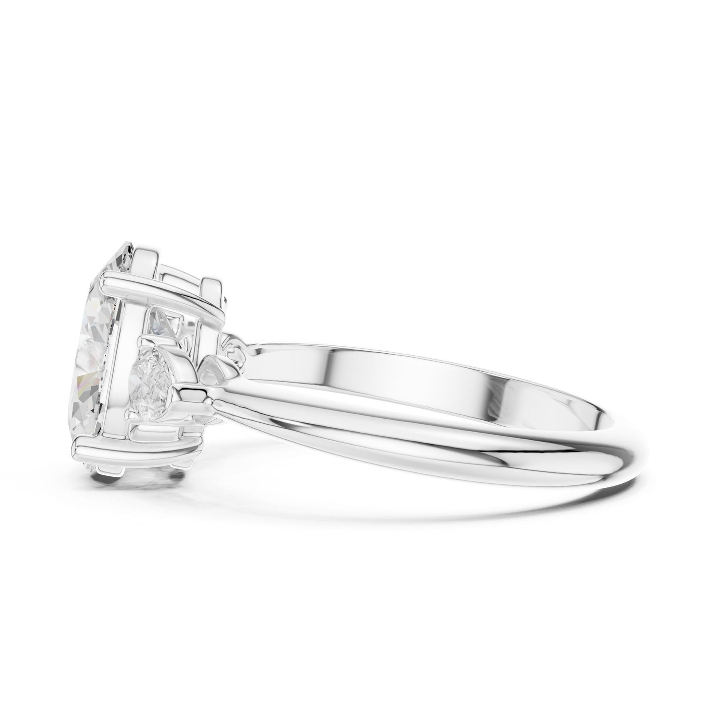 Oval Lab Grown Diamond Three-Stone Engagement Ring