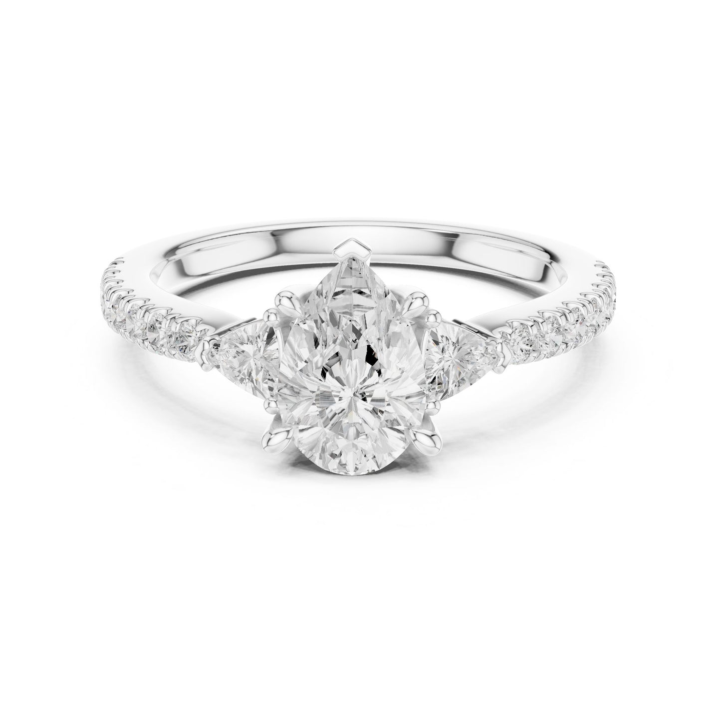 Oval Lab Grown Diamond Three-Stone Engagement Ring