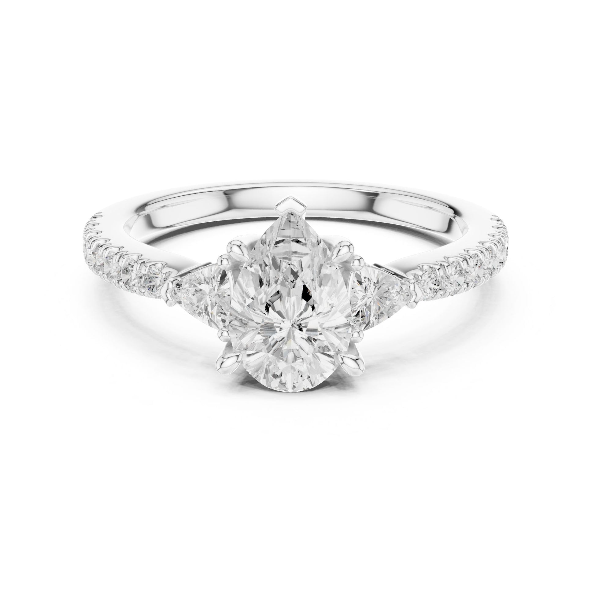 Oval Lab Grown Diamond Three-Stone Engagement Ring