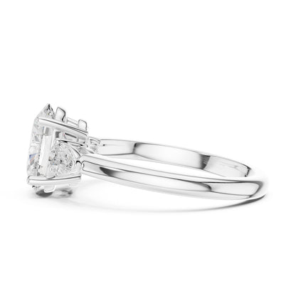 Oval Lab Grown Diamond Three-Stone Engagement Ring