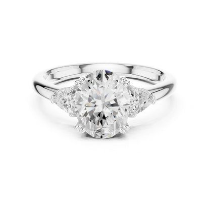 Oval Lab Grown Diamond Three-Stone Engagement Ring