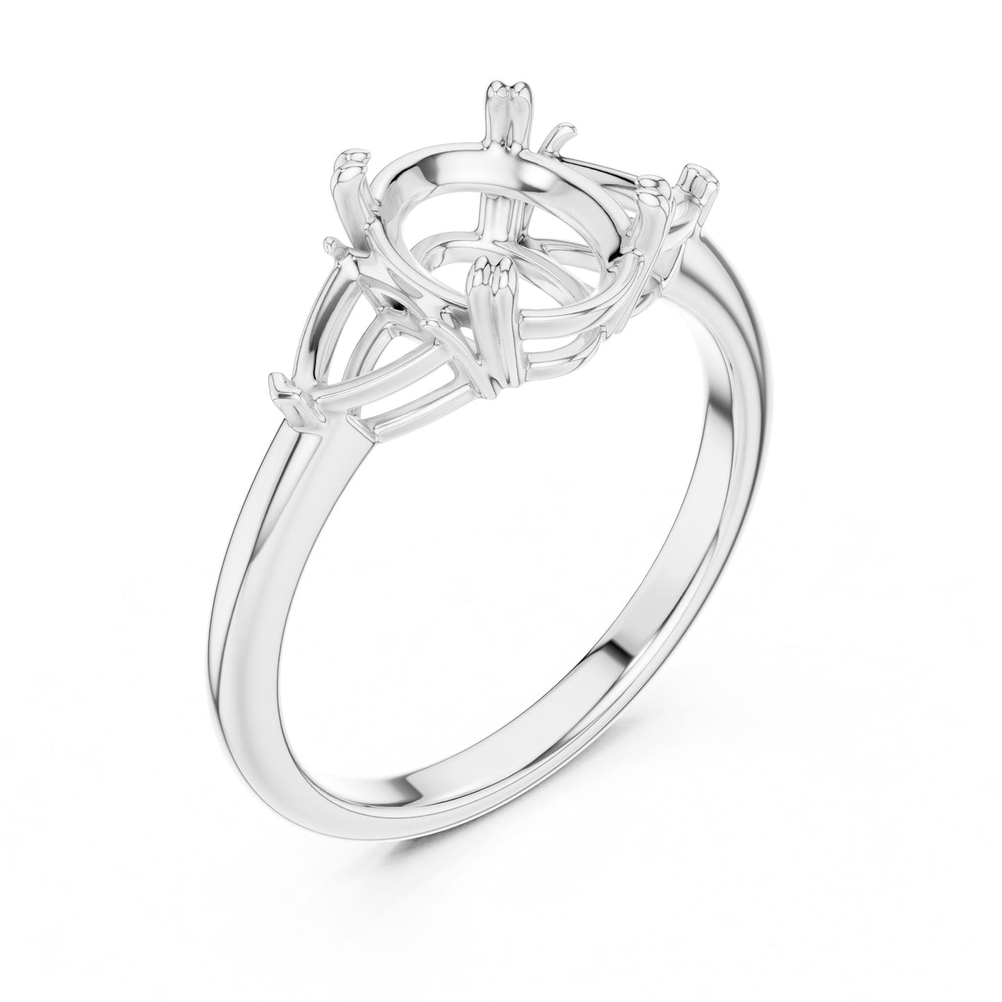 Oval Lab Grown Diamond Three-Stone Engagement Ring