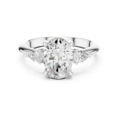 Oval Lab Grown Diamond Three-Stone Engagement Ring