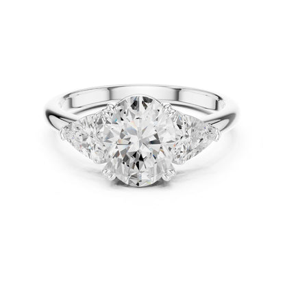 Oval Lab Grown Diamond Three-Stone Engagement Ring