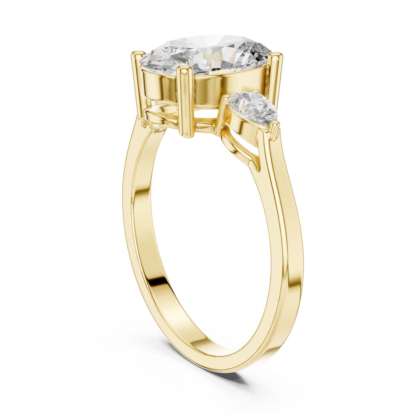 Oval Lab Grown Diamond Three-Stone Engagement Ring