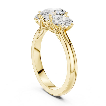 Oval Lab Grown Diamond Three-Stone Engagement Ring