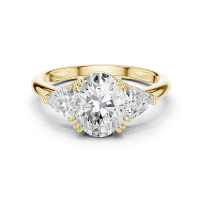 Oval Lab Grown Diamond Three-Stone Engagement Ring