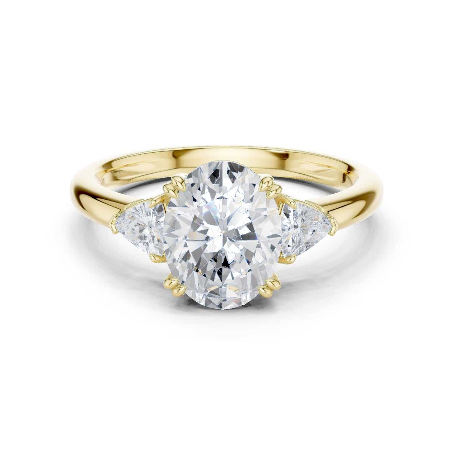 Oval Lab Grown Diamond Three-Stone Engagement Ring