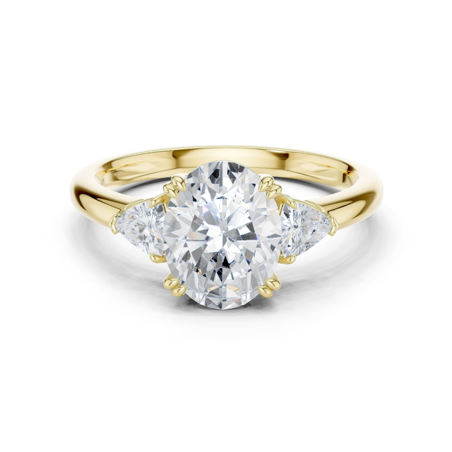Oval Lab Grown Diamond Three-Stone Engagement Ring