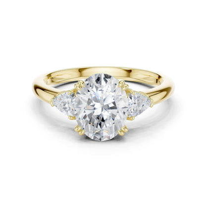 Oval Lab Grown Diamond Three-Stone Engagement Ring