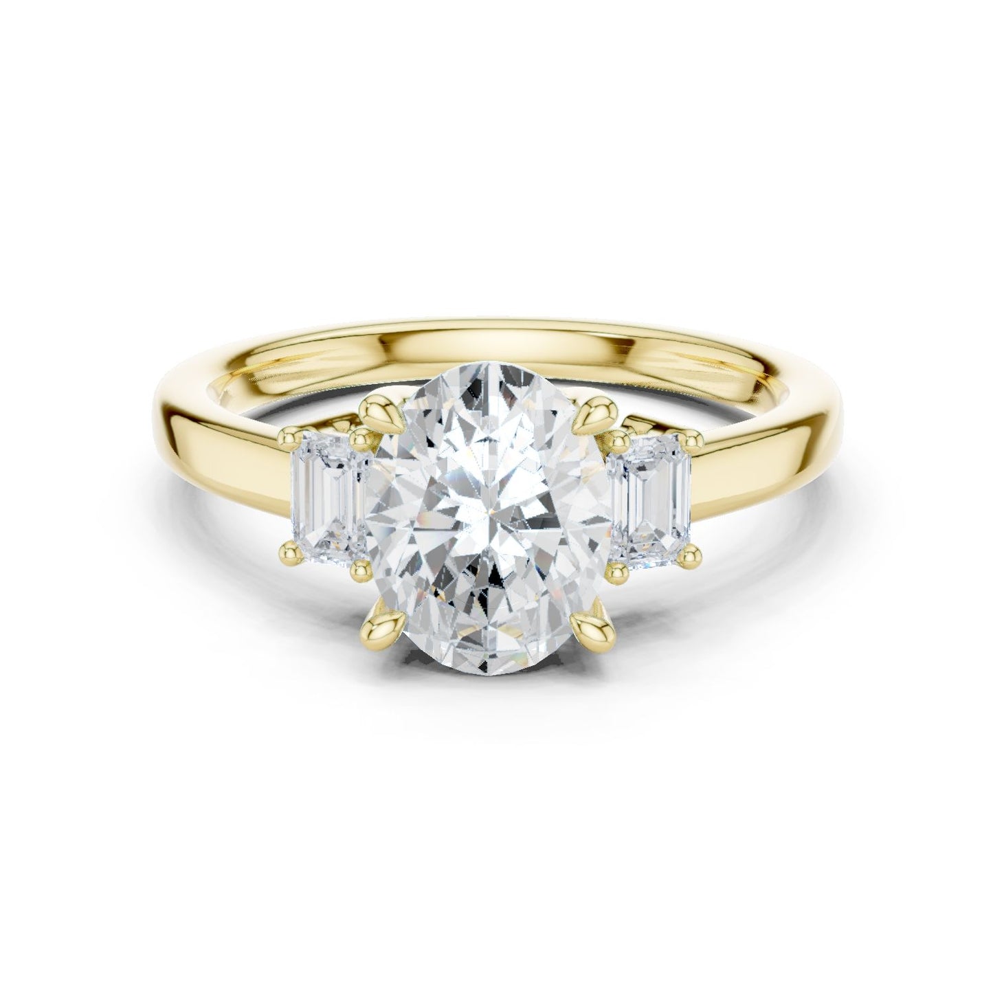 Oval Lab Grown Diamond Three-Stone Engagement Ring