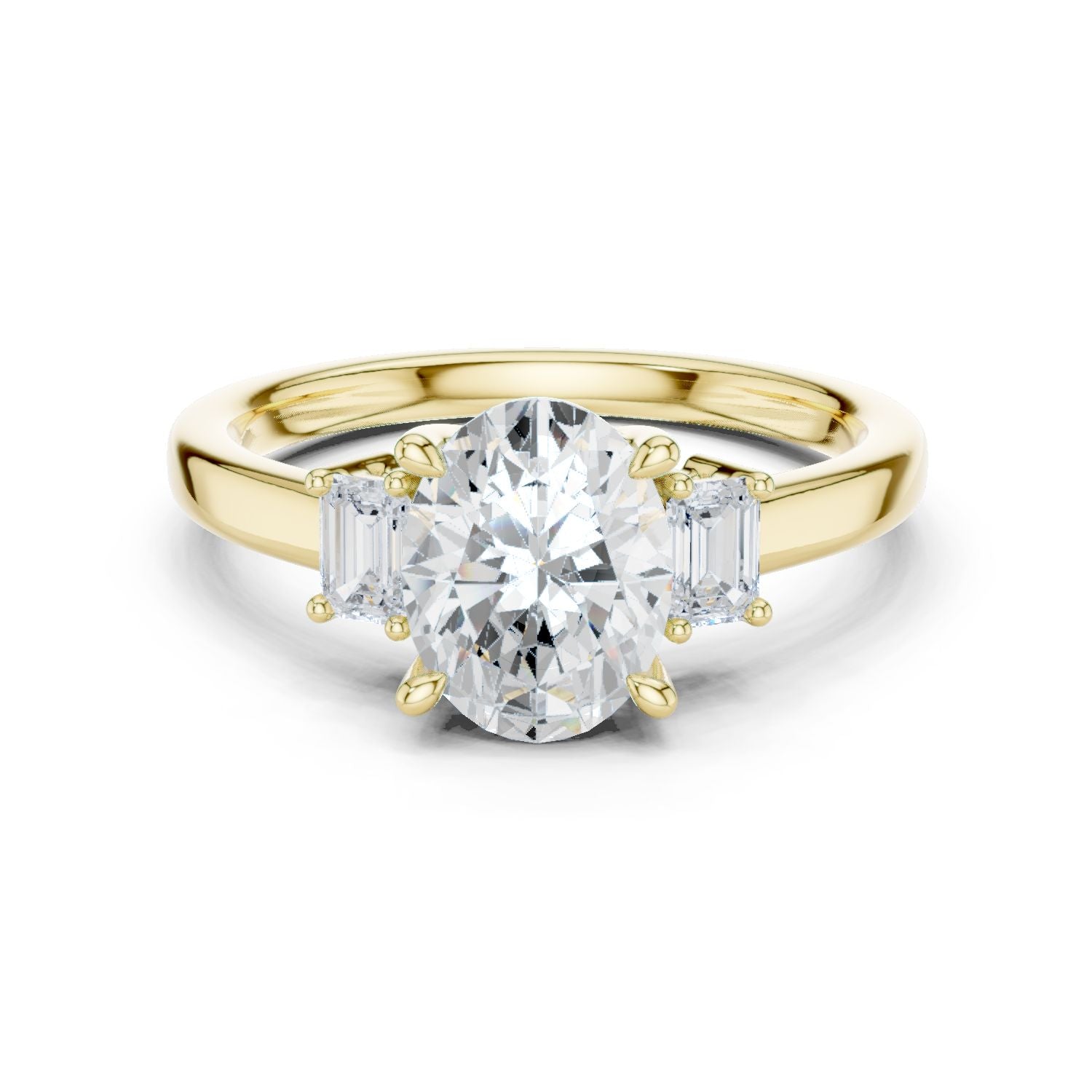 Oval Lab Grown Diamond Three-Stone Engagement Ring