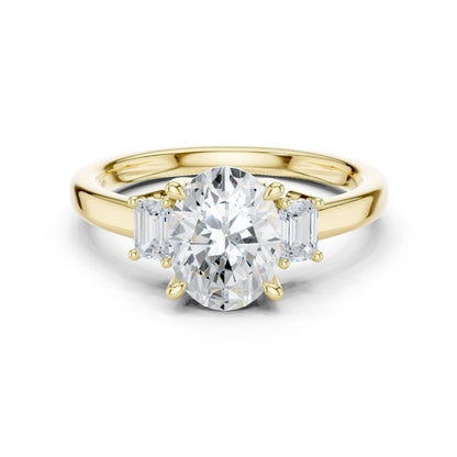 Oval Lab Grown Diamond Three-Stone Engagement Ring