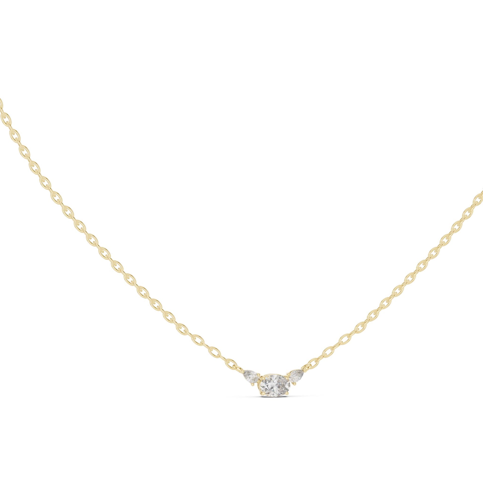 Oval Lab Grown Diamond Three-Stone Pendant