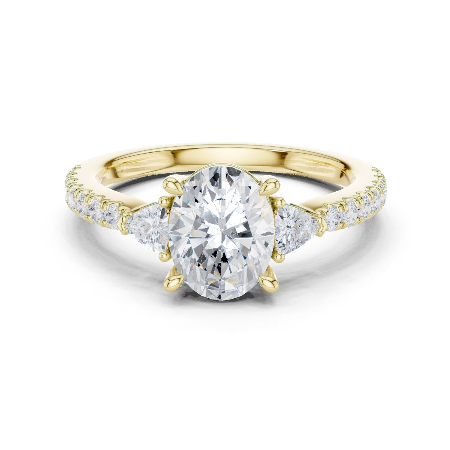 Oval Lab Grown Diamond Three-Stone Engagement Ring
