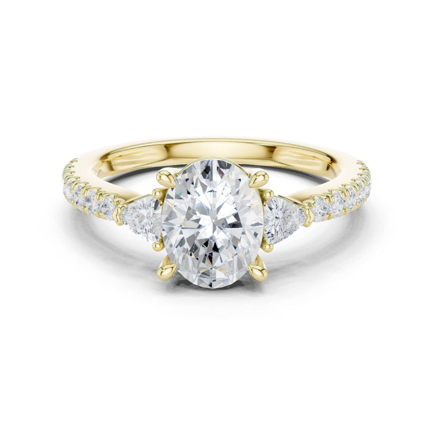 Oval Lab Grown Diamond Three-Stone Engagement Ring