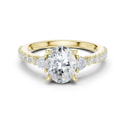 Oval Lab Grown Diamond Three-Stone Engagement Ring