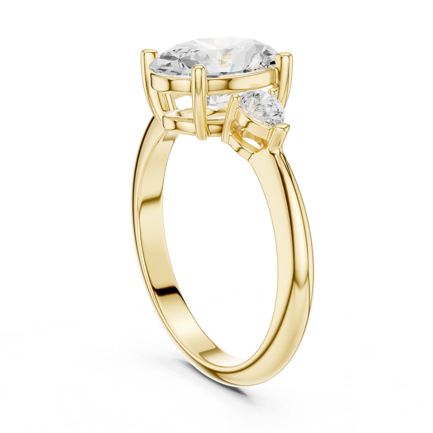 Oval Lab Grown Diamond Three-Stone Engagement Ring