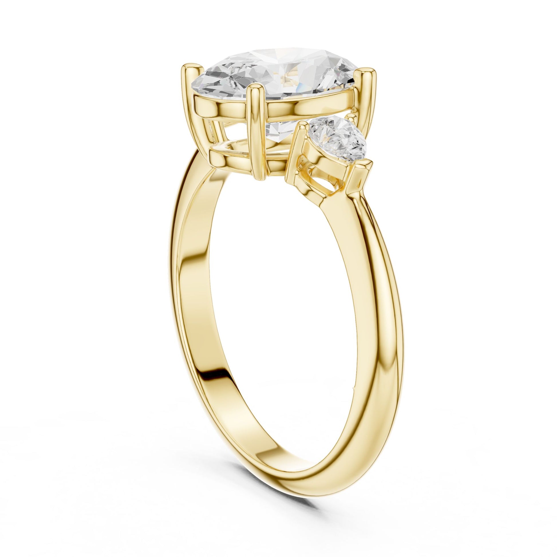 Oval Lab Grown Diamond Three-Stone Engagement Ring