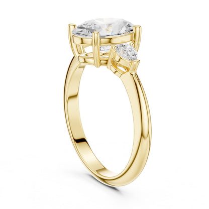 Oval Lab Grown Diamond Three-Stone Engagement Ring