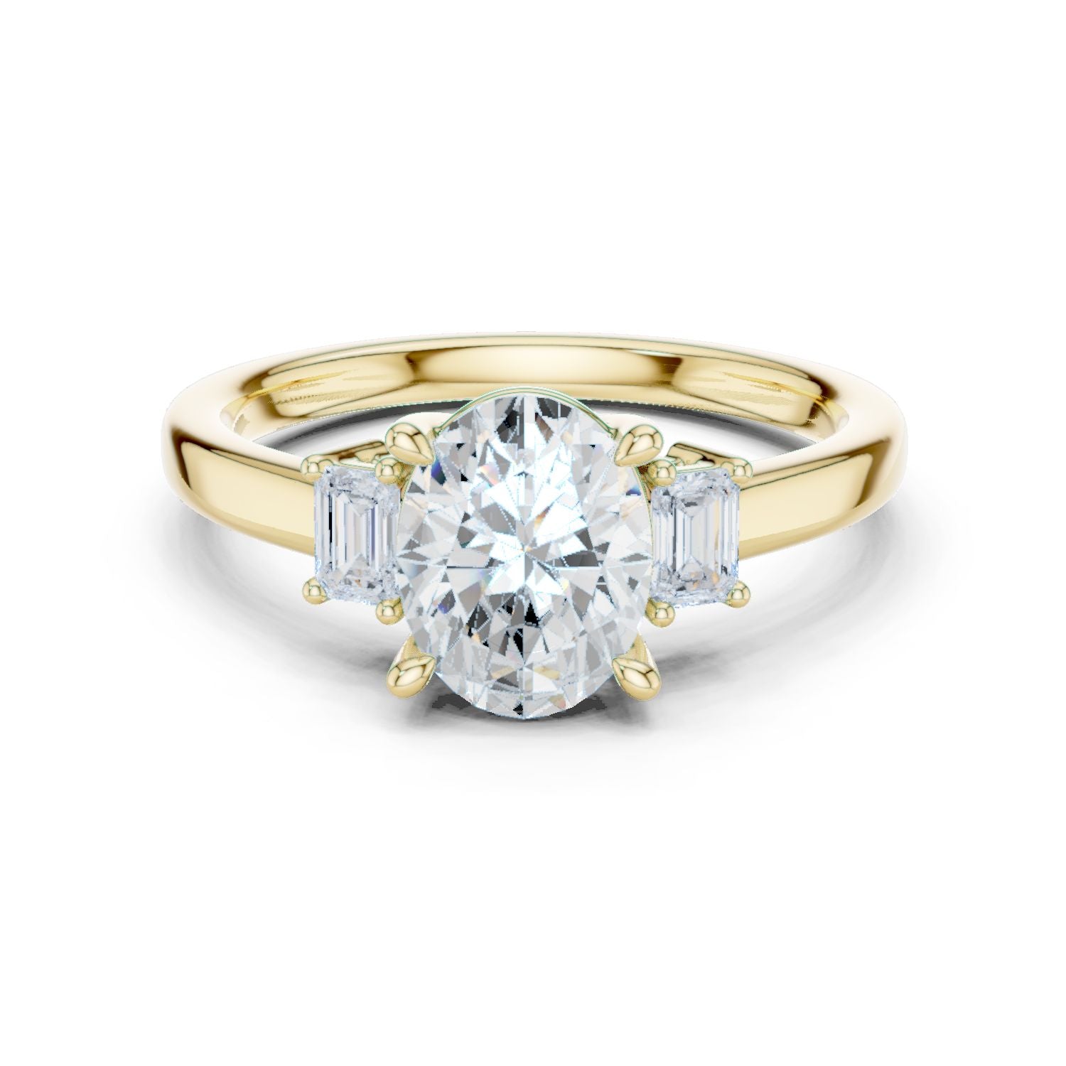 Oval Lab Grown Diamond Three-Stone Engagement Ring