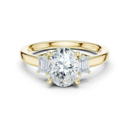 Oval Lab Grown Diamond Three-Stone Engagement Ring