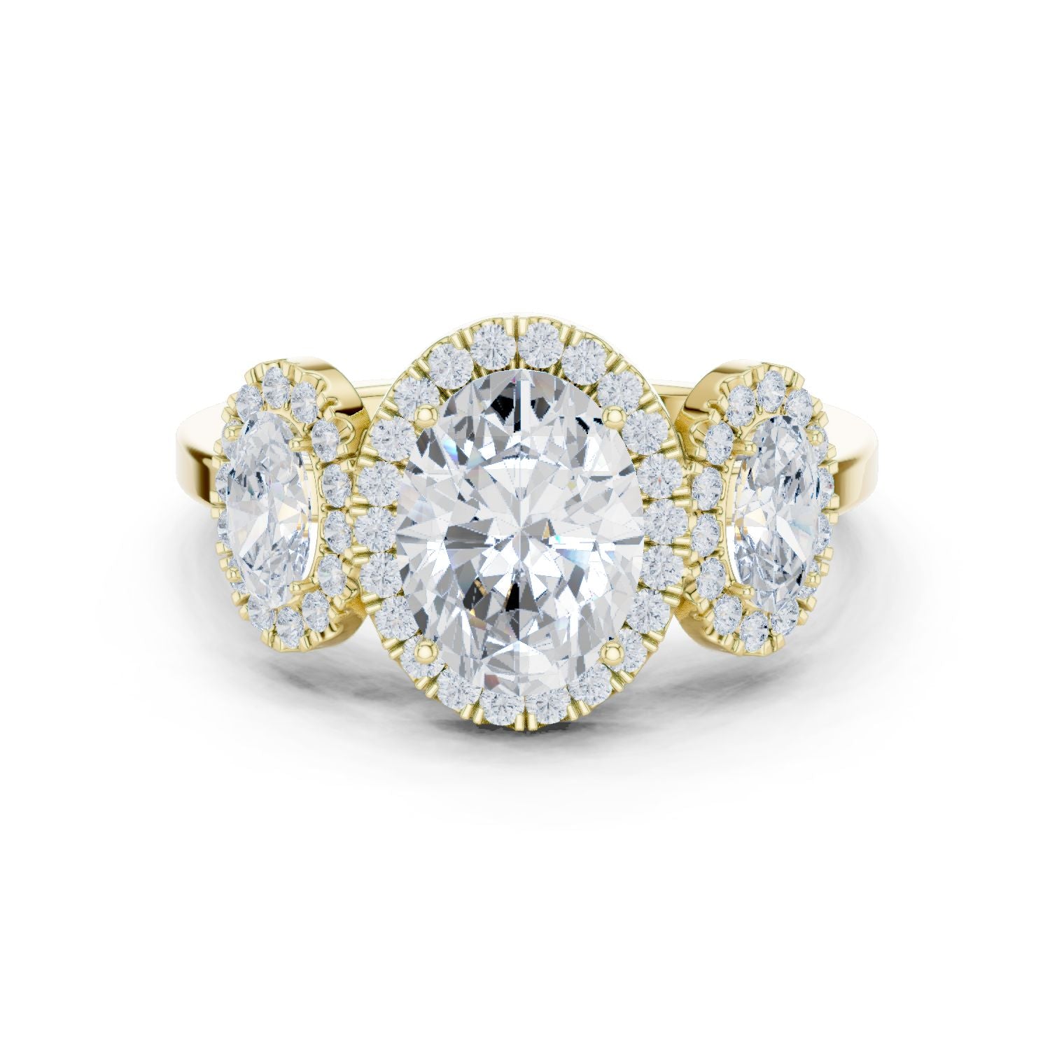 Oval Lab Grown Diamond Three-Stone Engagement Ring