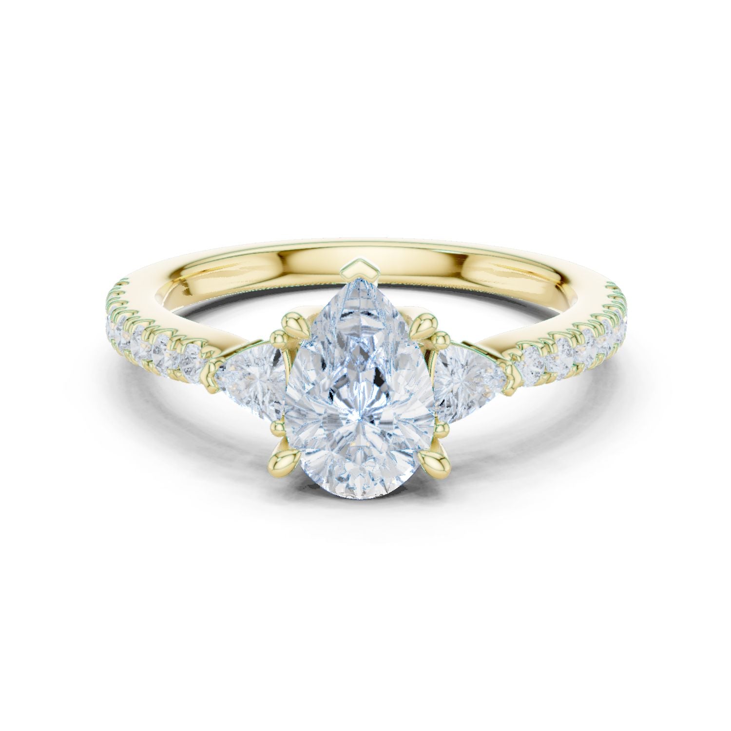 Oval Lab Grown Diamond Three-Stone Engagement Ring