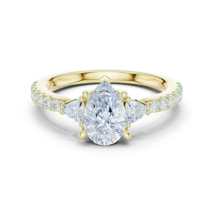 Oval Lab Grown Diamond Three-Stone Engagement Ring