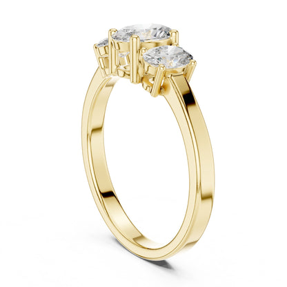Oval Lab Grown Diamond Three-Stone Engagement Ring