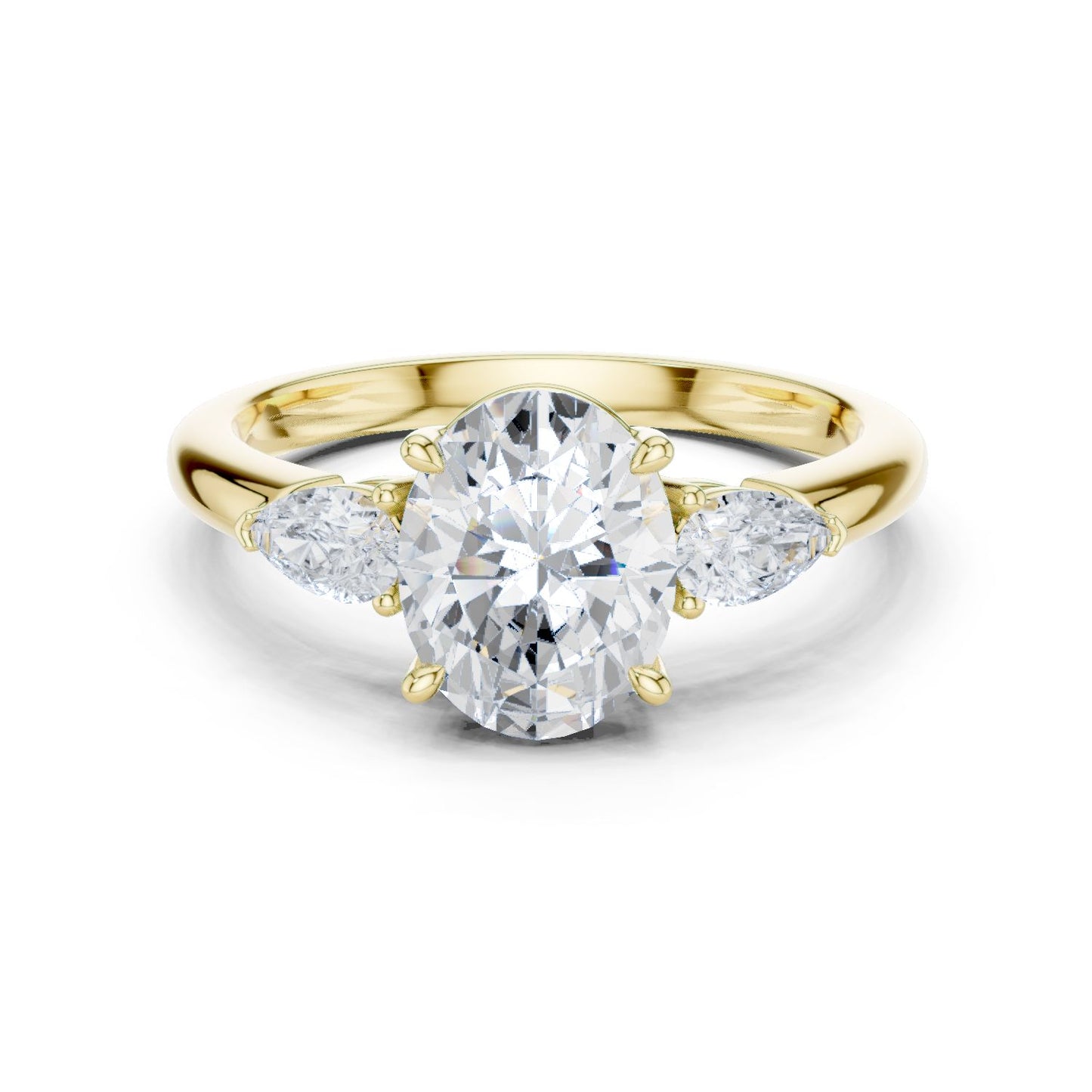 Oval Lab Grown Diamond Three-Stone Engagement Ring