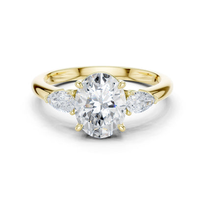 Oval Lab Grown Diamond Three-Stone Engagement Ring