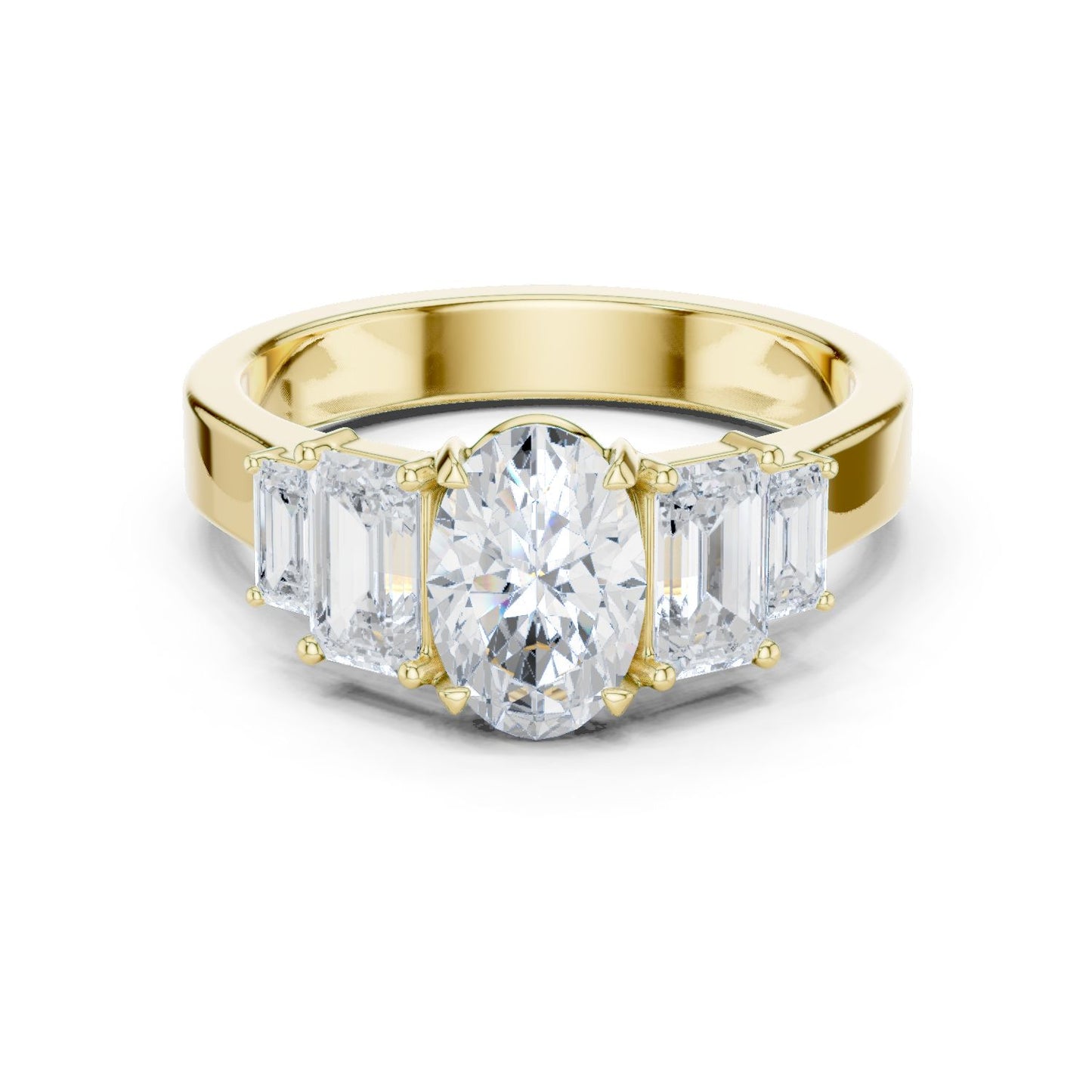 Oval Lab Grown Diamond Three-Stone Engagement Ring