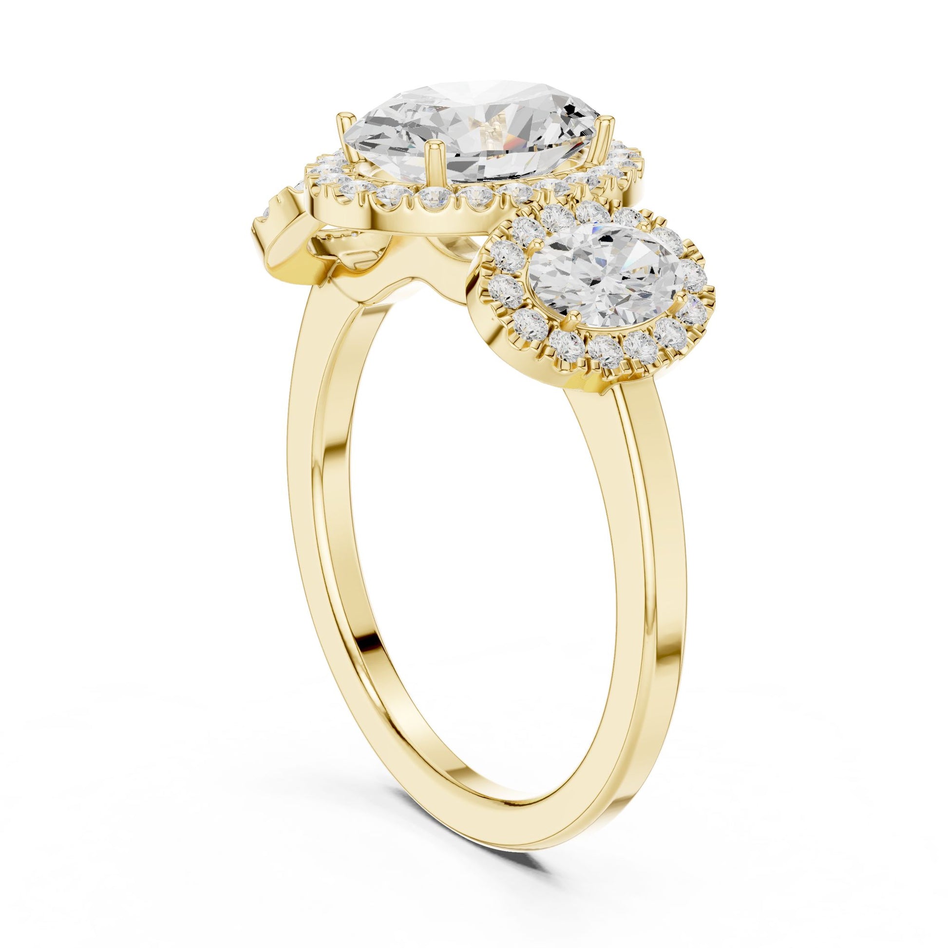 Oval Lab Grown Diamond Three-Stone Engagement Ring