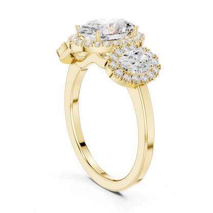 Oval Lab Grown Diamond Three-Stone Engagement Ring