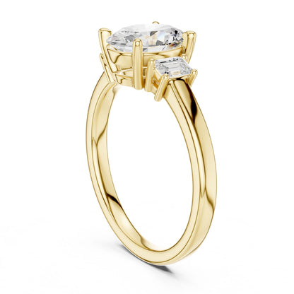 Oval Lab Grown Diamond Three-Stone Engagement Ring