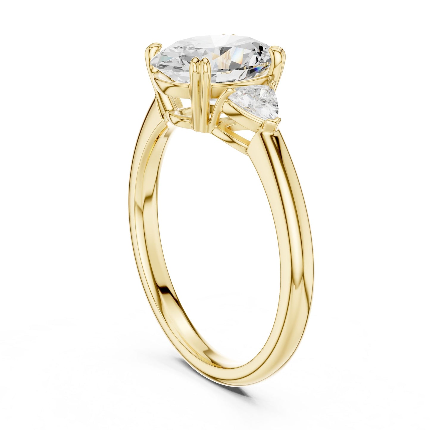 Oval Lab Grown Diamond Three-Stone Engagement Ring